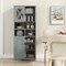 57-Inch Tall Freestanding Bathroom Storage Cabinet with 3 Adjustable Shelves and Acrylic Doors